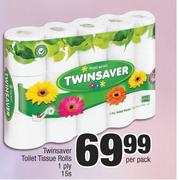 Twinsaver Toilet Tissue Rolls 1 Ply-15's Per Pack