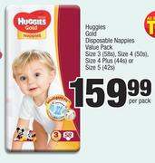 Huggies Gold Disposable Nappies Value Pack-Per Pack