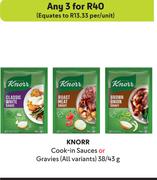 Knorr Cook-In Sauces Or Gravies (All Variants)-For Any 3 x 38/43g