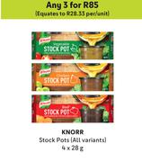 Knorr Stock Pots (All Variants)-For Any 3 x 4 x 28g