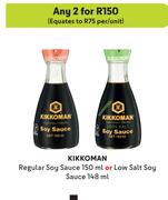 Kikkoman Regular Soy Sauce 150ml Or Low Salt Soy Sauce 148ml-For Any 2