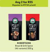 Robertsons Braai & Grill Spice (All variants)-For Any 2 x 200g