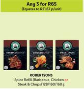 Robertsons Spices Refill (Barbecue, Chicken Or Steak & Chops)-For Any 3 x 128/160/168g