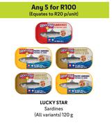 Lucky Star Sardines (All Variants)-For Any 5 x 120g
