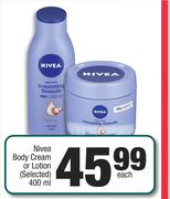 Nivea Body Cream Or Lotion (Selected)-400ml Each