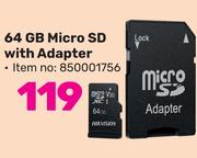 Hikvision 64GB Micro SD With Adapter
