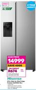 Hisense 474L Side By Side Fridge Freezer H690SS-IDL