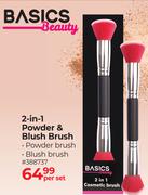 Basics Beauty 2 In 1 Powder & Blush Brush-Per Set