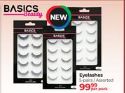 Basics Beauty Eyelashes 5 Pairs Assorted-Per Pack