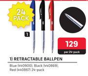 Aro Retractable Ballpen-Per 24 Pack