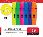 Aro Highlighters Assorted-Per 12 Pack