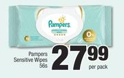 Pampers Sensitive Wipes-56's Per Pack
