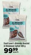 1Food Lover's Almonds Roasted & Himalayan Salted-500g Each