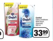 Comfort Fabric Conditioner Refill Pouch Assorted-800ml Each