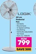 Logik 40cm Pedestal Fan