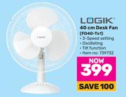0Logik 40cm Desk Fan FD40-TX1