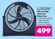 0Logik 40cm High Velocity Floor Fan