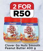 Clover Go Nuts Smooth Peanut Butter-For 2 x 400g