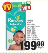 Pampers Active Jumbo Pack Disposable Diapers-Per Pack