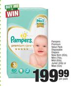 Pampers Premium Value Pack Disposable Diapers-Per Pack