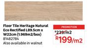 Floor Tile Heritage Natural Eco Rectified L9.5cm x W22cm (1.969 Sqm/Box) 81482784-Per Sqm