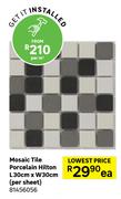 Mosaic Tile Porcelain Hilton L30cm x W30cm (Per Sheet) 81456056