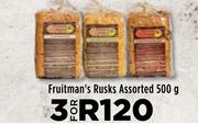 Fruitman's Rusks Assorted-For 3 x 500g