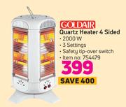 Goldair Quartz Heater 4 Sided