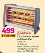 Sunbeam 3 Bar Ceramic Heater & Humidifier