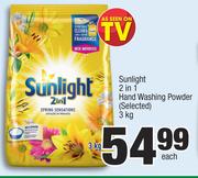 Sunlight 2 In 1 Hand Washing Powder (Selected)-3Kg Each