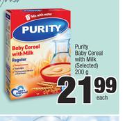 Purity Baby Cereal With Milk (Selected)-200g Each
