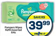 Pampers Wipes Refill Assorted-64's Pack