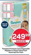 Pampers Premium Care Disposable Nappies Or Pants Value Pack Assorted-Per Pack