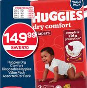 Huggies Dry Comfort Disposable Nappies Value Pack Assorted-Per Pack