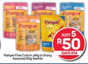 Pamper Fine Cuts In Jelly Or Gravy Assorted-For Any 5 x 85g Sachets