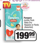 Pampers Jumbo Pack Baby Dry Nappies Or Pants (Assorted)-Per Pack
