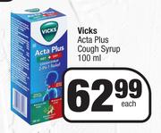 Vicks Acta Plus Cough Syrup-100ml Each