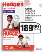 Huggies Dry Comfort Jumbo Pack Disposable Pants Or Nappies (Assorted)-Per Pack