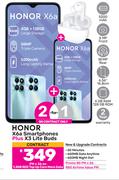 Honor X6a Smartphone Plus X3 Lite Buds-On 1.3GB Red Top Up Core More Data + On Promo 80
