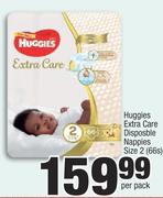 Huggies Extra Care Disposable Nappies Size 2 (66s)-Per Pack