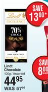 Lindt Chocolate Assorted-100g Each