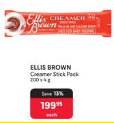 Ellis Brown Creamer Stick Pack-200 x 4g Each