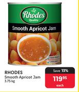 Rhodes Smooth Apricot Jam-3.75Kg Each