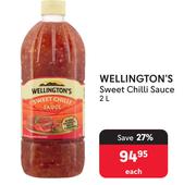 Wellington's Sweet Chilli Sauce-2L Each