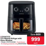 Kenwood 7.5L Manual Airfryer With Glass Window HFG75.000BK