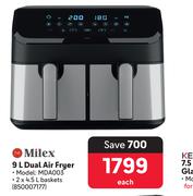 Milex 9L Dual Air Fryer MDA003