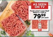 Food Lover's Lean Beef Mince-2 x 500g Per Pack