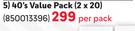 Cal-C-Vita 40's Value Pack (2 x 20)-Per Pack