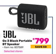 JBL Go 3 Black Portable BT Speaker