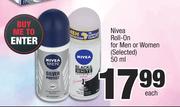 Nivea Roll On For Men Or Women (Selected)-50ml Each